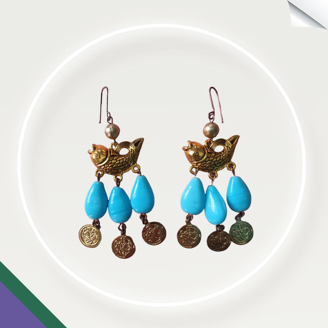 Shop Duo Vintage Coin Earrings by GHARAZ at House of Designers  HOUSE OF  DESIGNERS