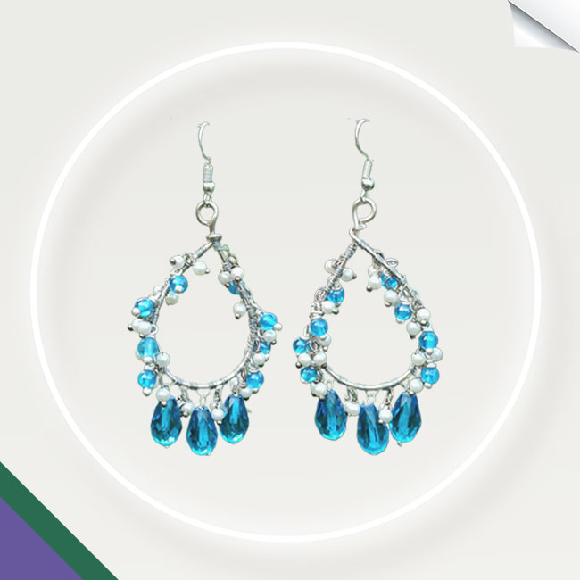 Buy Yellow Chimes Silver Toned A5 Grade Sparkling Crystal Blue Drop Earrings  - Blue at Rs.1500 online | Jewellery online